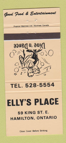 Matchbook Cover - Elly's Place Hamilton ON PEACH 30 Strike