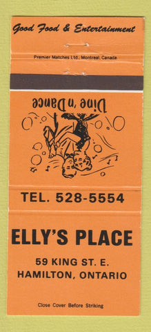 Matchbook Cover - Elly's Place Hamilton ON ORANGE 30 Strike
