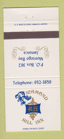 Matchbook Cover - Richmond Hlll Inn Montego Bay Jamaica 30 Strike