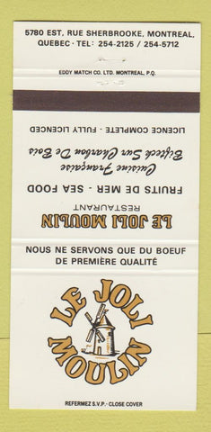 Matchbook Cover - Le Joli Moulin Montreal QC 30 Strike