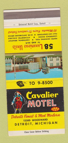 Matchbook Cover - Cavalier Motel Detroit MI 30 Strike