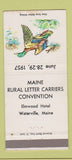 Matchbook Cover Marine Rural Letter Carriers Convention Waterville ME 30 Strike