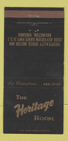 Matchbook Cover - Hospitality House Motor Inn Arlington VA WEAR 30 Strike