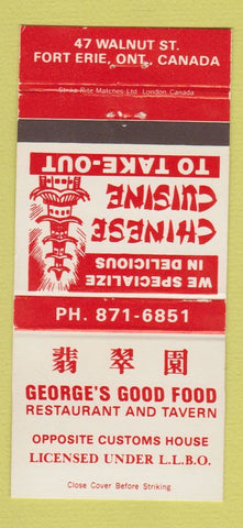 Matchbook Cover - George's Chinese Restaurant Fort Erie ON 30 Strike