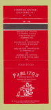 Matchbook Cover - Pablito's Mexican Food Hayward San Francisco CA 30 Strike