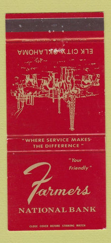 Matchbook Cover - Farmers National Bank Elk City OK 30 Strike