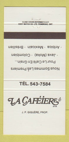 Matchbook Cover - La Cafeiere Restaurant QC 30 Strike