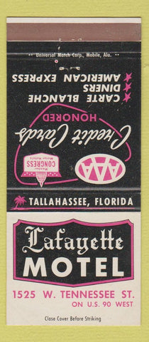 Matchbook Cover - Lafayette Motel Tallahassee FL 30 Strike