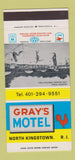 Matchbook Cover - Gray's Motel North Kingstown RI 30 Strike
