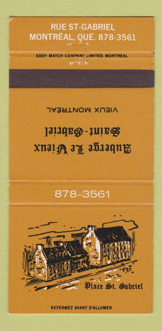 Matchbook Cover - Auberge Le Vieux St Gabriel Montreal QC 30 Strike
