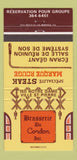 Matchbook Cover - Brasserie Du Cordon Ville St Pierre QC 30 Strike