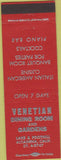 Matchbook Cover - Venetian Dining Room Altadena CA