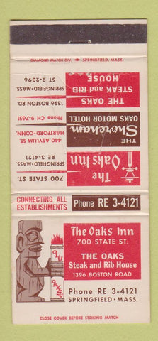 Matchbook Cover - Oaks Inn Springfield MA Tiki 30 Strike