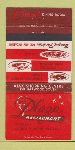 Matchbook Cover - Ajax Plaza Restaurant ON 30 Strike