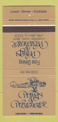Matchbook Cover - Wings of Westchester White Plains NY 30 Strike