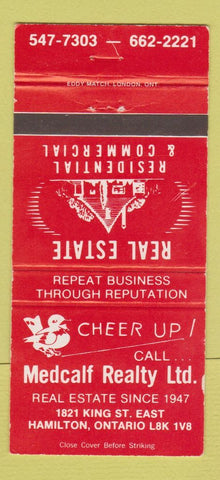 Matchbook Cover - Medcalf Real Estate Hamilton ON 30 Strike