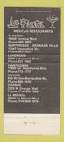 Matchbook Cover - La Fiesta Mexican Food Tarzana Lakewood Covina CA 30 Strike