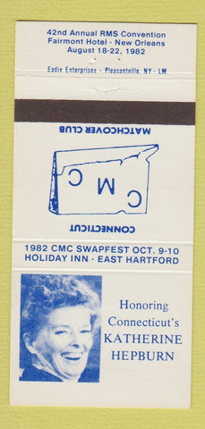 Matchbook Cover - Connecticut Match Club Katherine Hepburn 30 Strike