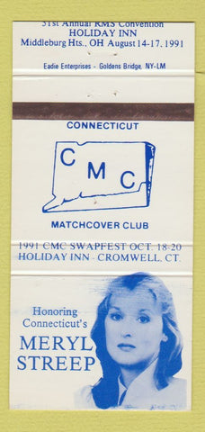 Matchbook Cover - Connecticut Match Club Meryl Streep WEAR 30 Strike