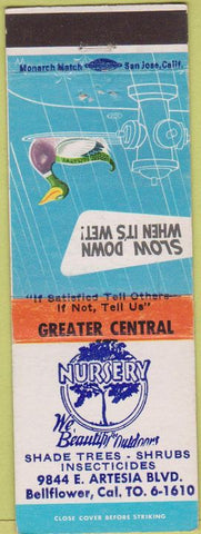 Matchbook Cover - Tree Nursery Bellflower CA