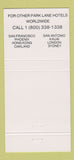 Matchbook Cover - Park Lane Hotels San Francisco Phoenix 30 Strike