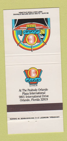 Matchbook Cover - B Line Diner Orlando FL Peabody Hotel 30 Strike