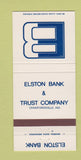 Matchbook Cover - Elston Bank and Trust Crawfordsville IN 30 Strike