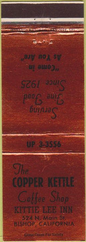 Matchbook Cover - Copper Kettle Cofee Shop Bishop CA