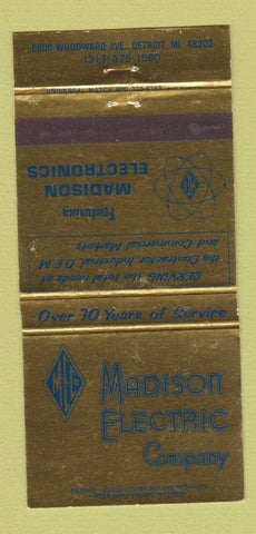 Matchbook Cover - Madison Electric Detroit MI 30 Strike