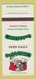 Matchbook Cover - Guadala Harry's Mexican Ottawa ON Minneapolis 30 Strike