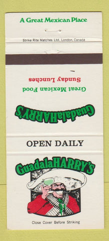 Matchbook Cover - Guadala Harry's Mexican Ottawa ON Minneapolis 30 Strike
