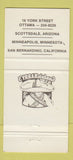 Matchbook Cover - Guadala Harry's Mexican Ottawa ON Minneapolis 30 Strike