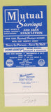 Matchbook Cover - Mutual Savings and Loan Fort Worth TX 30 Strike
