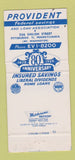 Matchbook Cover - Provident Federal Savings Pittsburgh PA 30 Strike