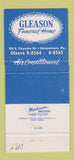 Matchbook Cover - Gleason Funeral Home Uniontown PA 30 Strike