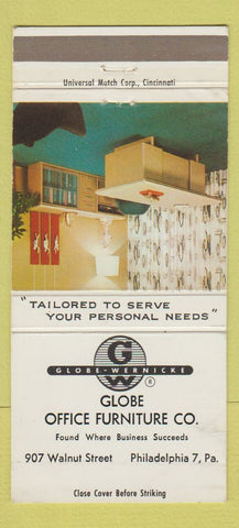 Matchbook Cover - Globe Office Furniture Philadelphia PA 30 Strike