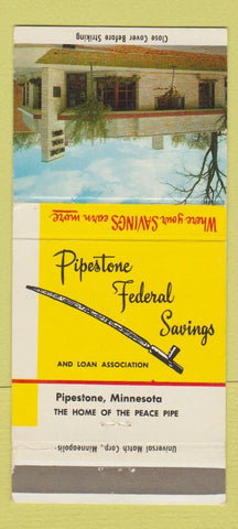 Matchbook Cover - Pipestone Federal Savings MN 30 Strike