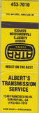 Matchbook Cover - Albert's Transmission Service San Rafael CA WEAR