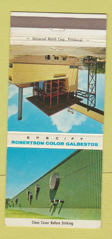 Matchbook Cover - Robertson Color Galbestos Pittsburgh PA 30 Strike