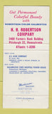 Matchbook Cover - Robertson Color Galbestos Pittsburgh PA 30 Strike