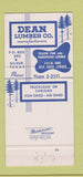 Matchbook Cover - Dean Lumber Gilmer TX Liberty Bell 30 Strike