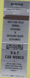 Matchbook Cover - B and T Car World Sacramento CA