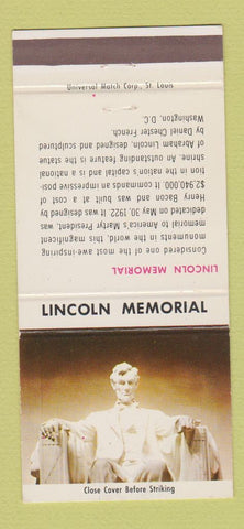 Matchbook Cover - Dean Lumber Gilmer TX Lincoln Memorial 30 Strike