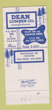 Matchbook Cover - Dean Lumber Gilmer TX Lincoln Memorial 30 Strike