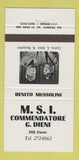 Matchbook Cover - MSI Commendatore G Dieni Benito Mussolini Play? 30 Strike