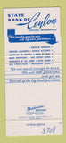 Matchbook Cover - State Bank of Ceylon MN 30 Strike