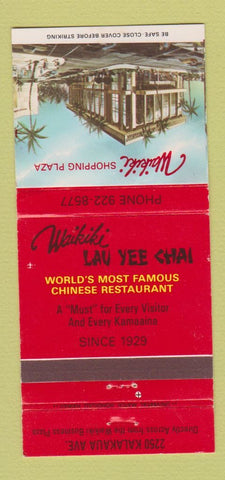 Matchbook Cover - Waikiki Lau Yee Chai Chiese Restaurant Hawaii WEAR 30 Strike