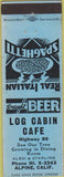 Matchbook Cover - Log Cabin Cafe Alpine CA Spaghetti