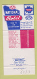Matchbook Cover - National Motel Washington PA 30 Strike