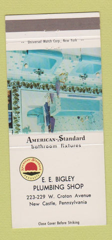 Matchbook Cover - American Standard Plumbing Fixtures New Castle PA 30 Strike